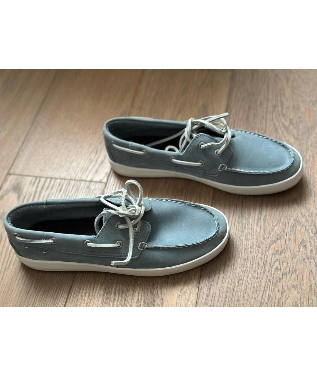 POLO RALPH LAUREN Серые нубуковые лоферы/мокасины, фото 3