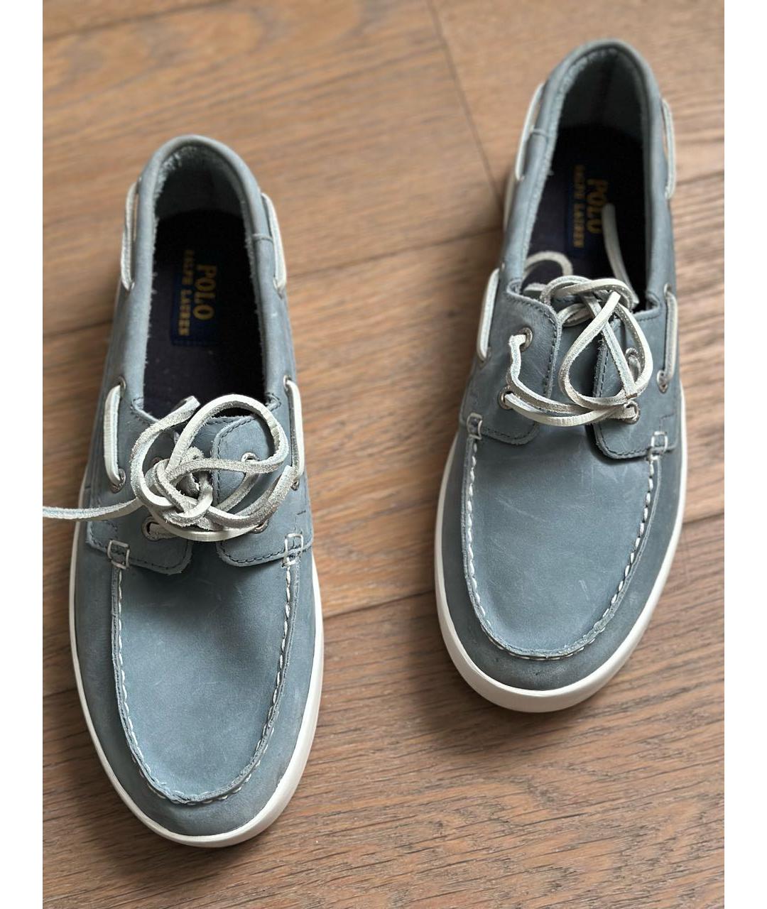 POLO RALPH LAUREN Серые нубуковые лоферы/мокасины, фото 2