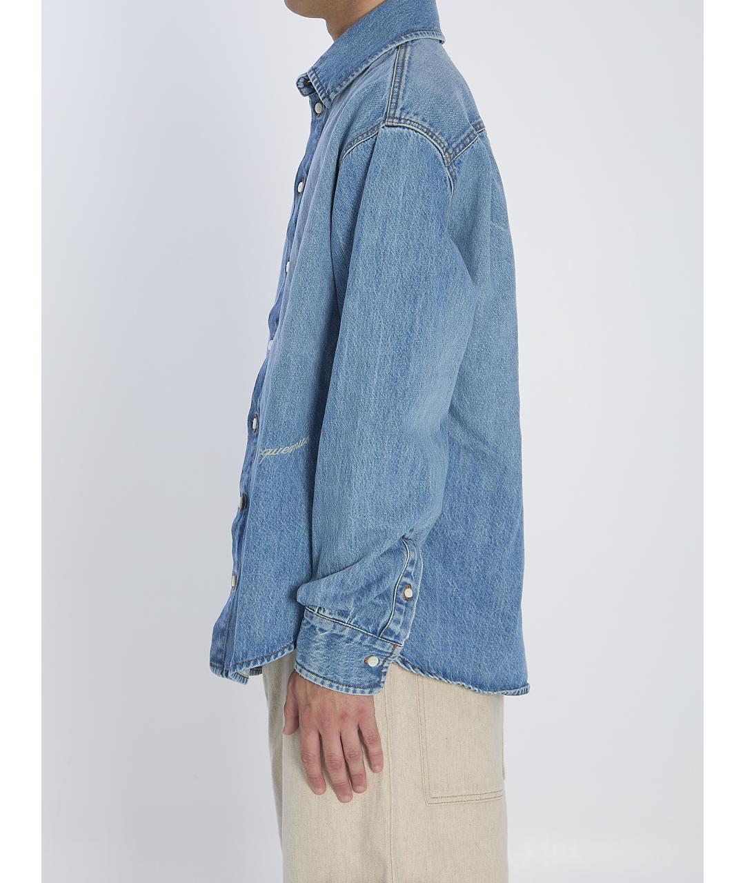 JACQUEMUS Синяя хлопковая кэжуал рубашка, фото 4