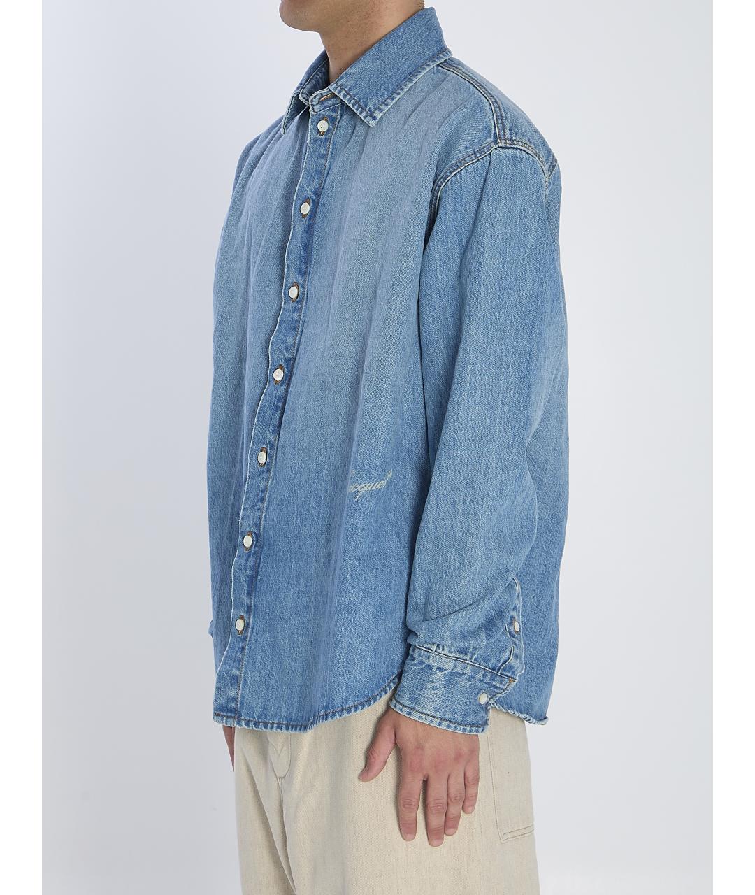JACQUEMUS Синяя хлопковая кэжуал рубашка, фото 3