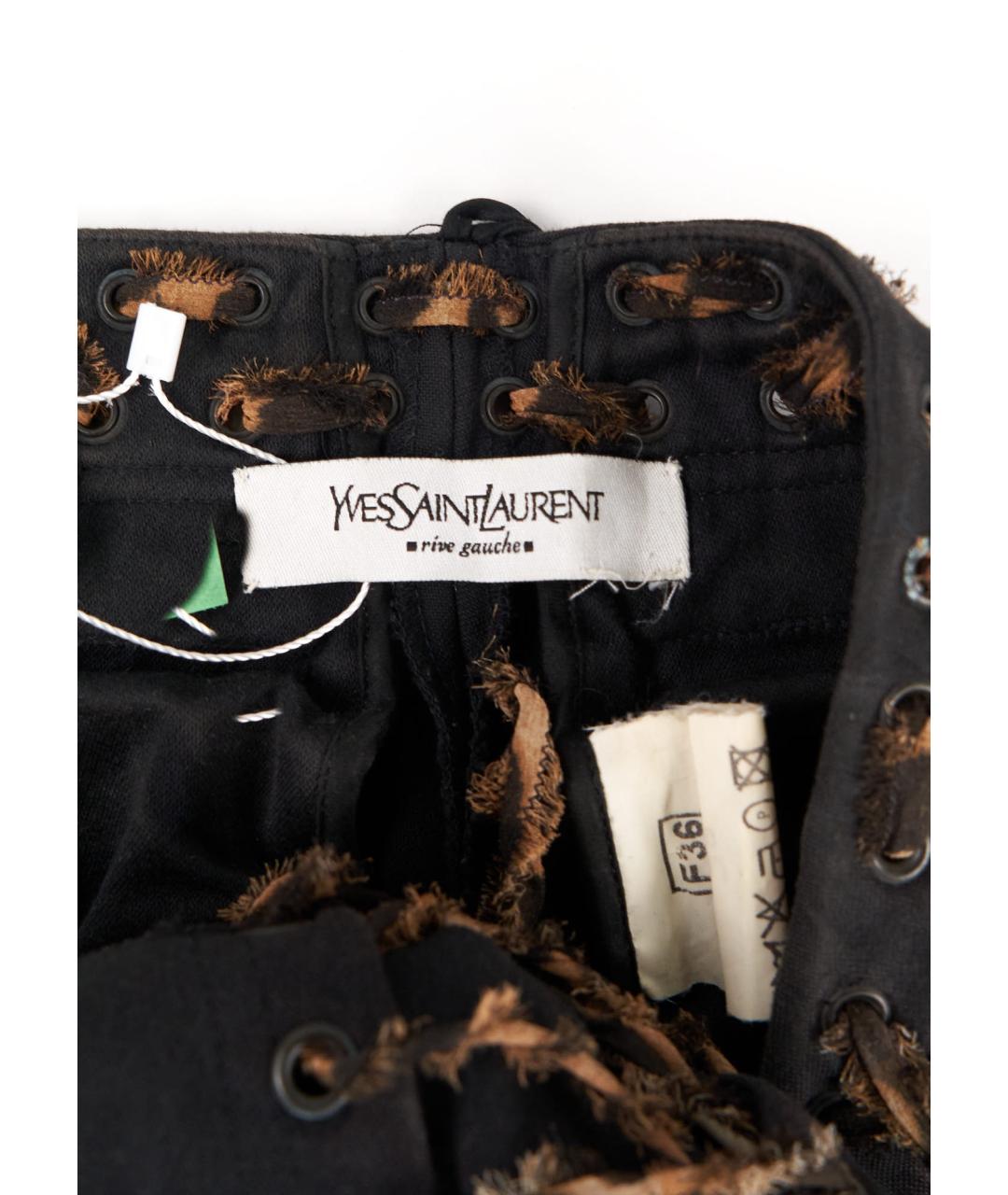 SAINT LAURENT Черные хлопковые брюки узкие, фото 3