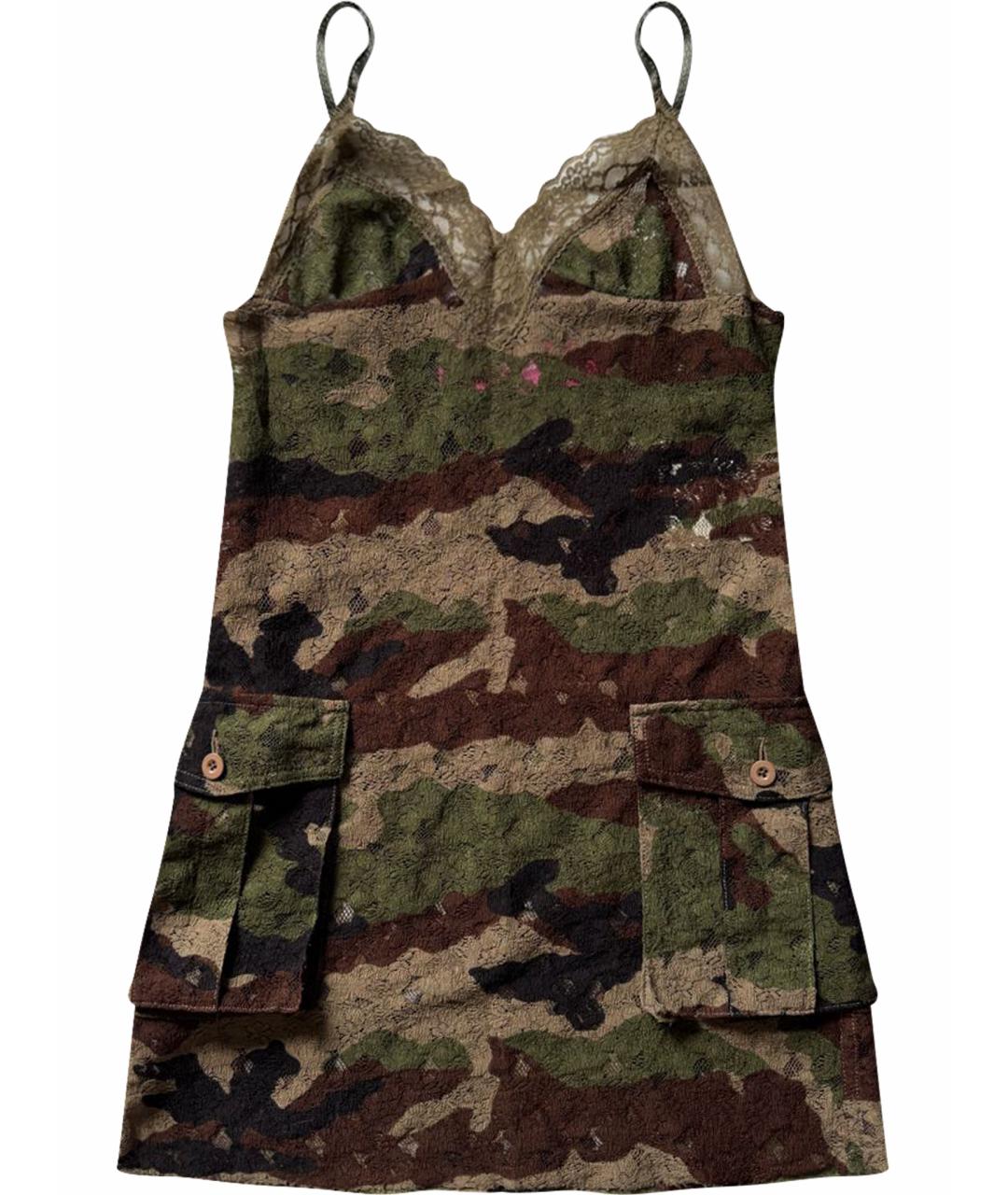 JUNYA WATANABE COMME DES GARÇONS Хаки кружевное повседневное платье, фото 1