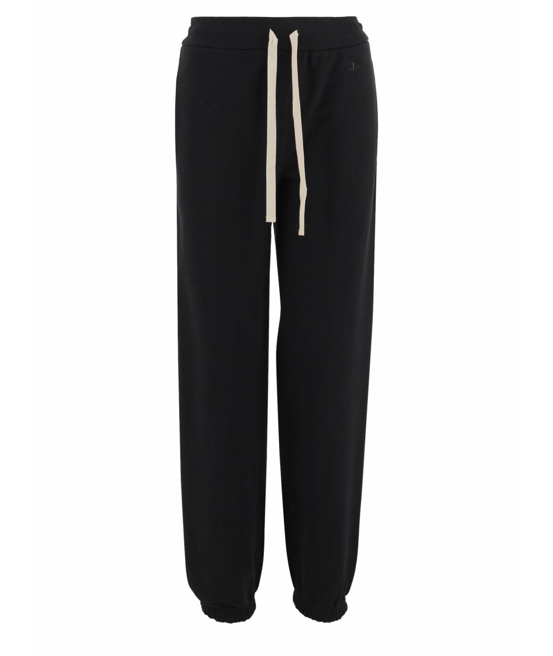 JIL SANDER Черные хлопковые прямые брюки, фото 1