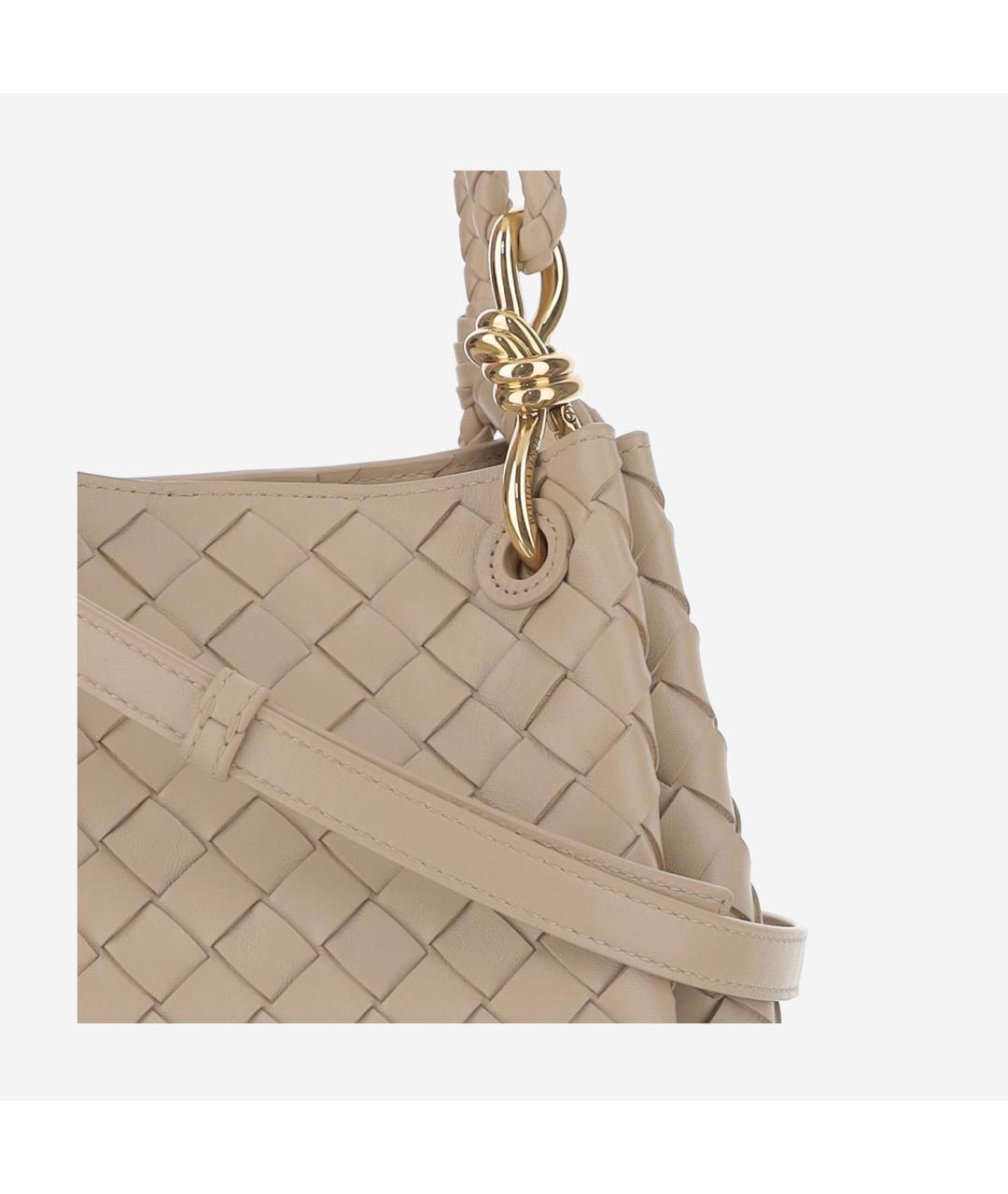 BOTTEGA VENETA Бежевая кожаная сумка тоут, фото 4