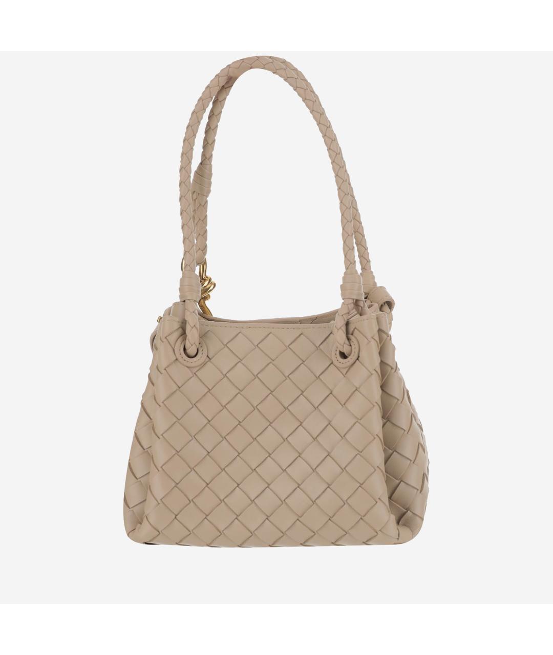 BOTTEGA VENETA Бежевая кожаная сумка тоут, фото 3