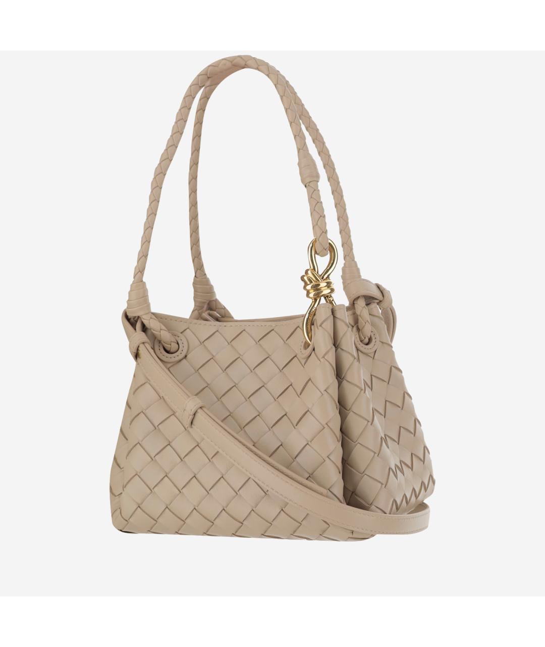 BOTTEGA VENETA Бежевая кожаная сумка тоут, фото 2