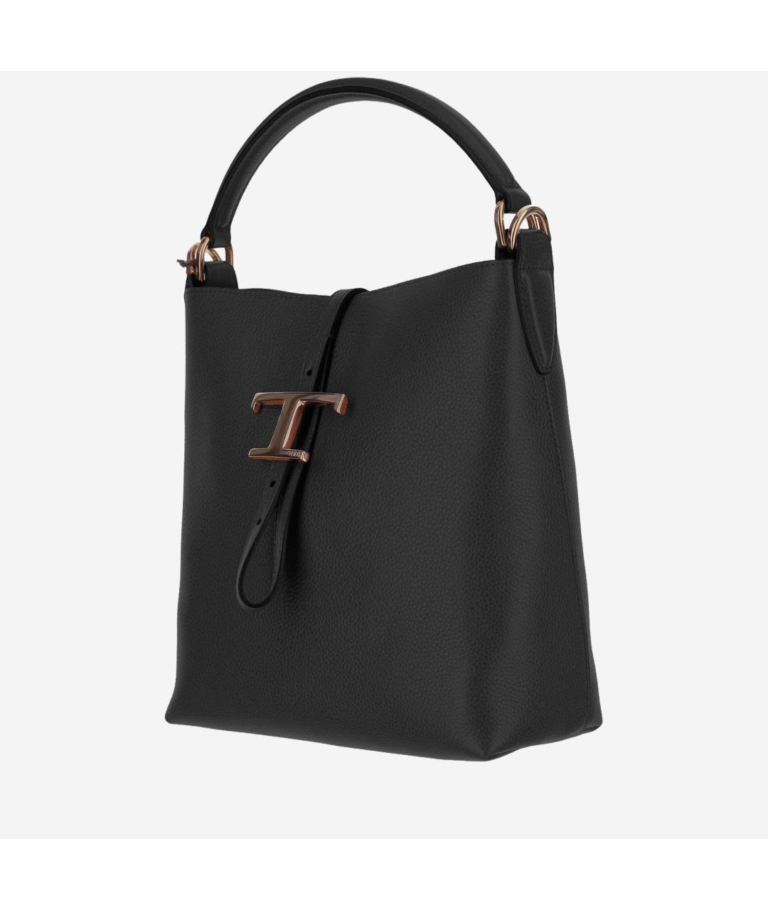 TOD'S Черная кожаная сумка тоут, фото 2