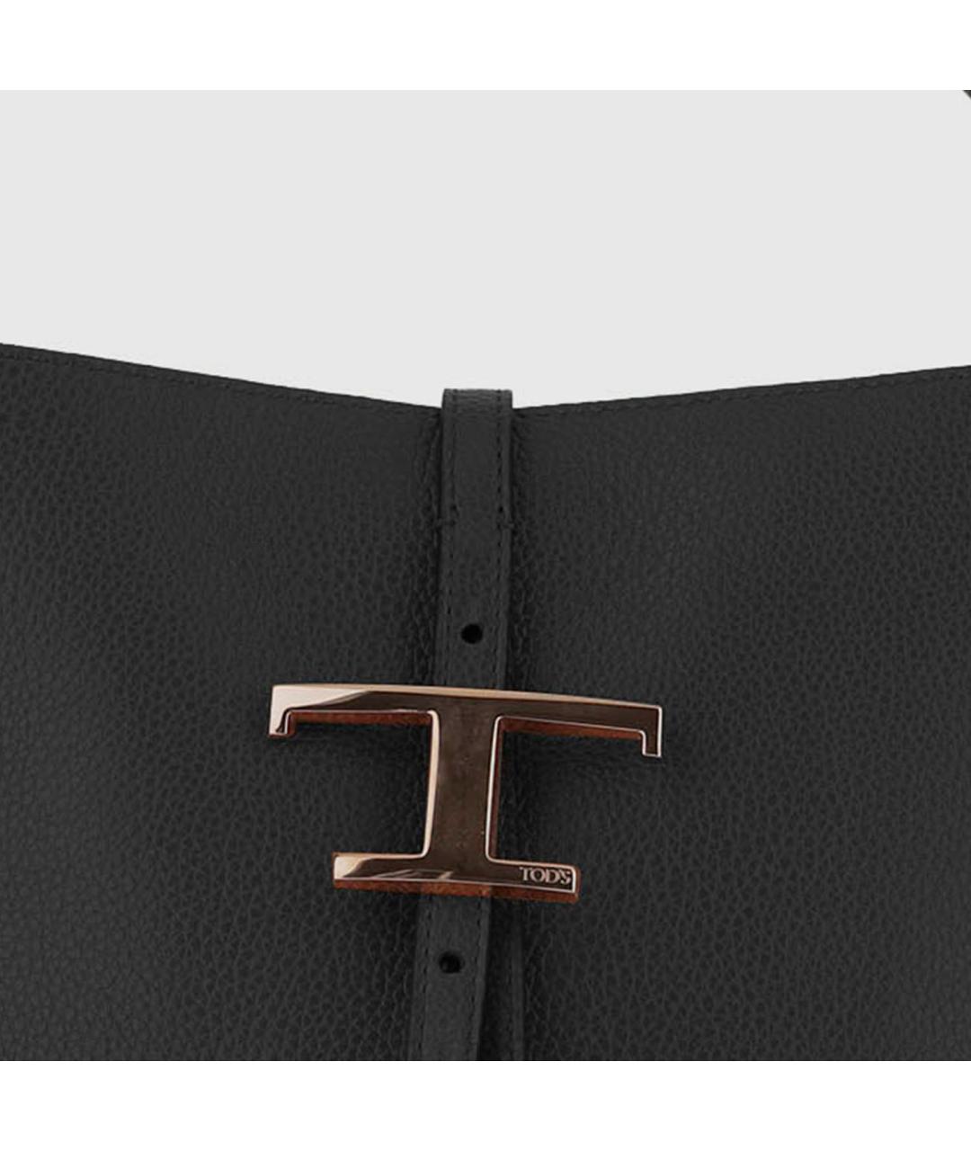 TOD'S Черная кожаная сумка тоут, фото 4