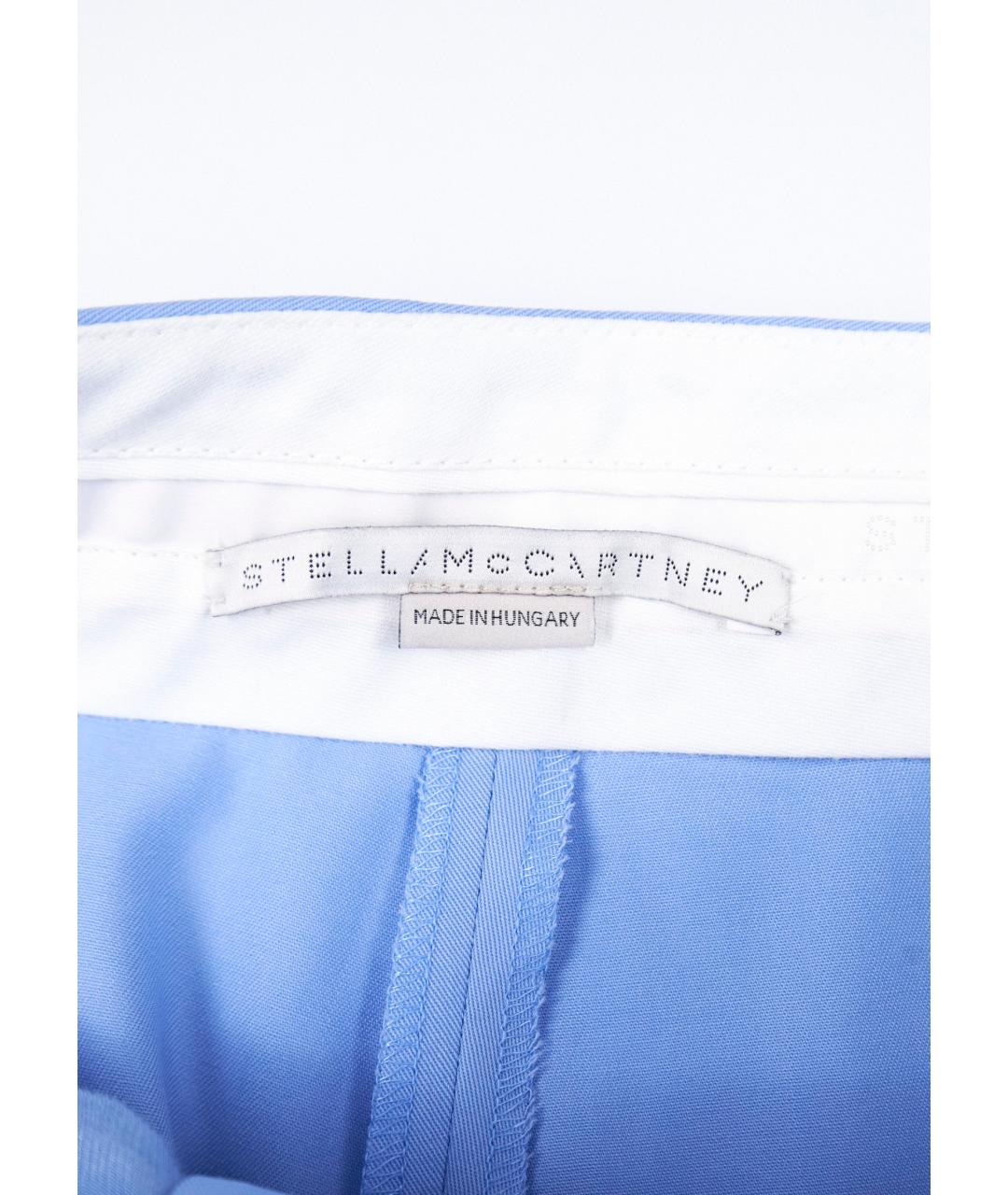 STELLA MCCARTNEY Голубые шерстяные прямые брюки, фото 3