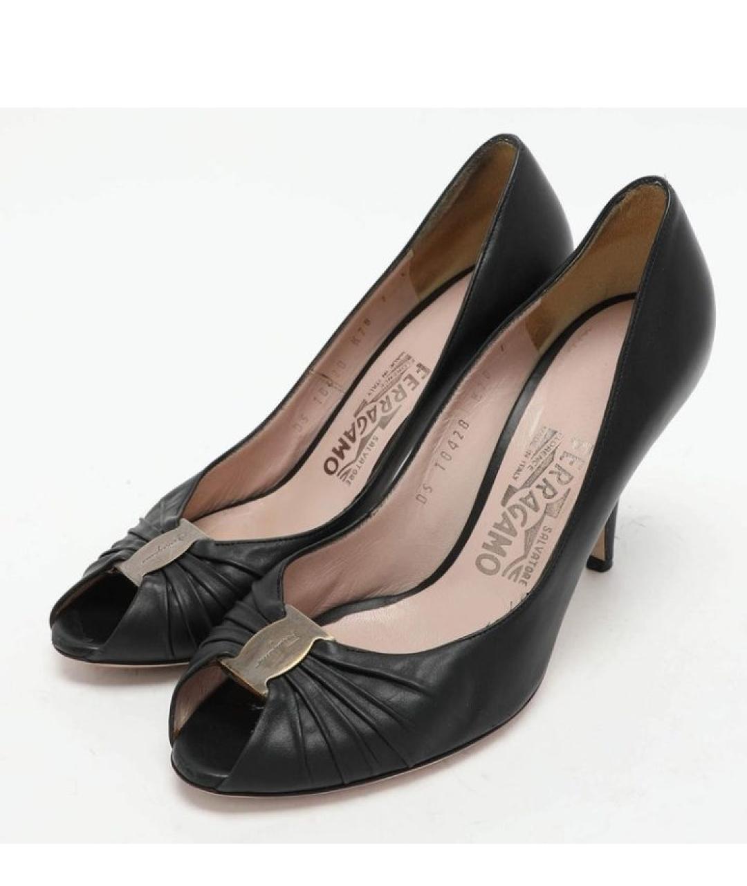 FERRAGAMO Черные кожаные туфли, фото 2
