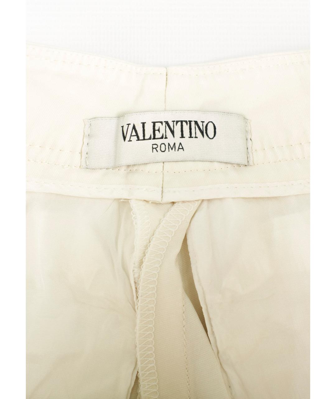 VALENTINO Белые хлопко-эластановые прямые брюки, фото 3