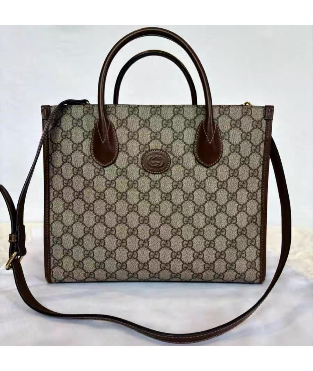 GUCCI Бежевая сумка тоут, фото 5