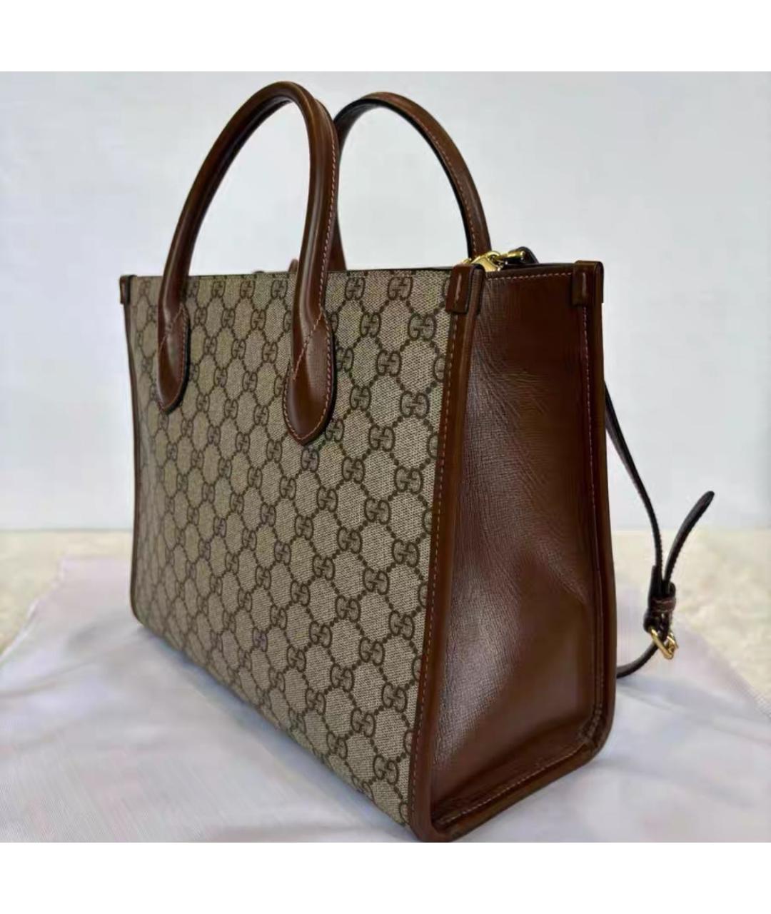 GUCCI Бежевая сумка тоут, фото 4
