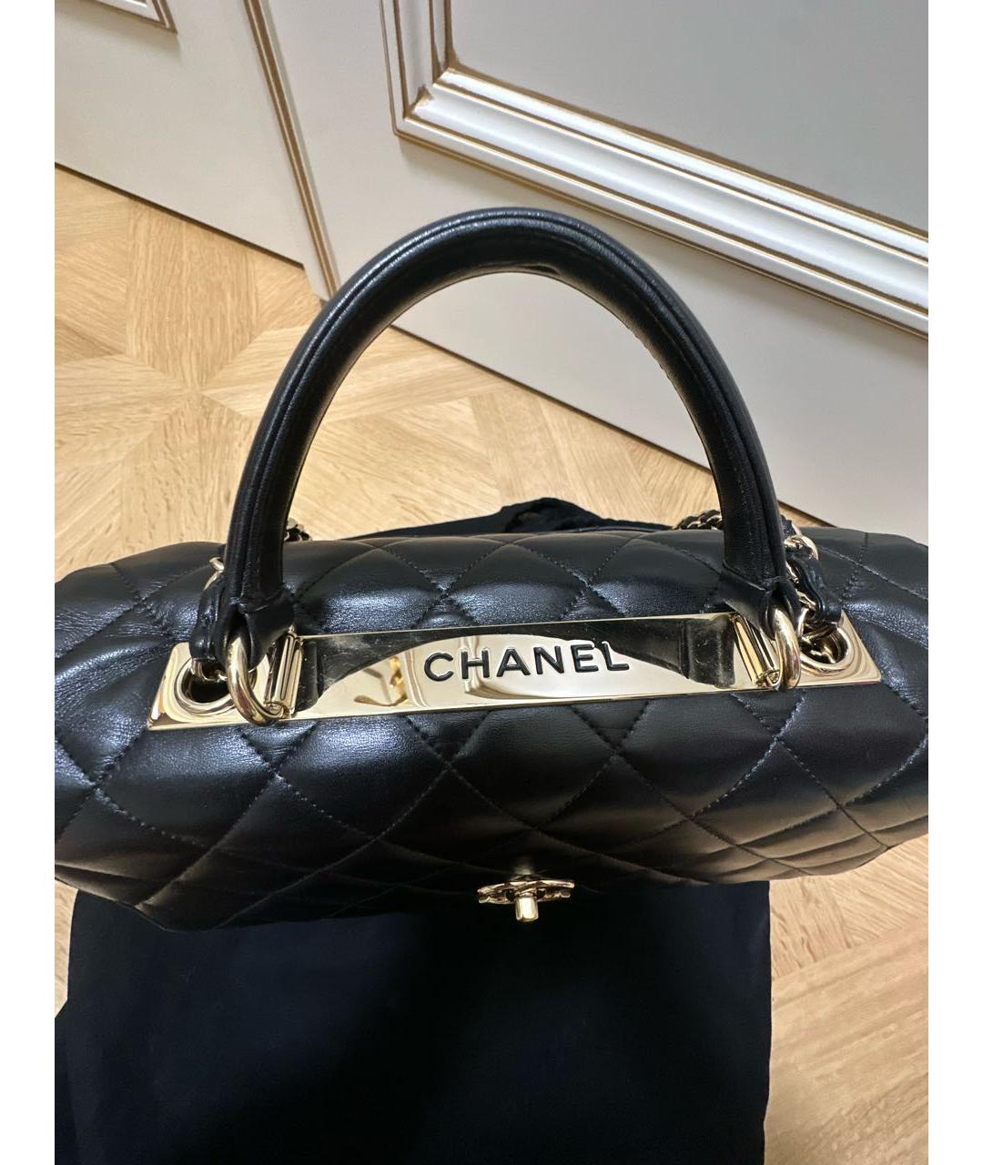 CHANEL Черная кожаная сумка через плечо, фото 5