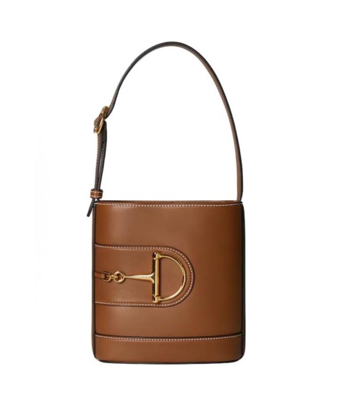 GUCCI Коричневая кожаная сумка через плечо, фото 2