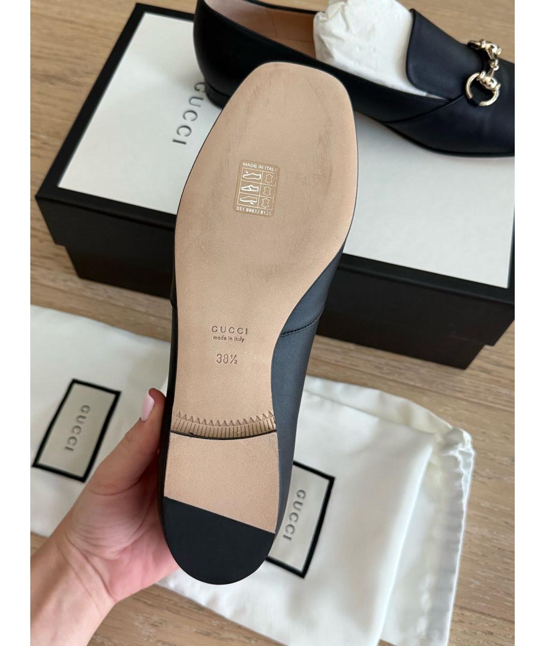 GUCCI Черные кожаные лоферы, фото 5