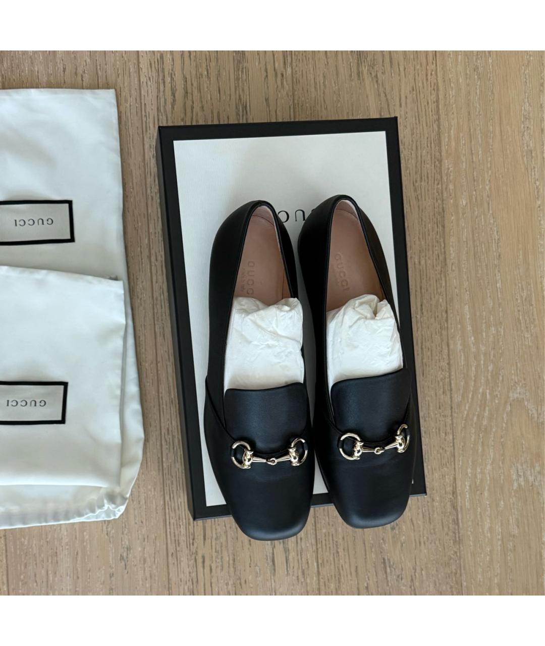 GUCCI Черные кожаные лоферы, фото 3