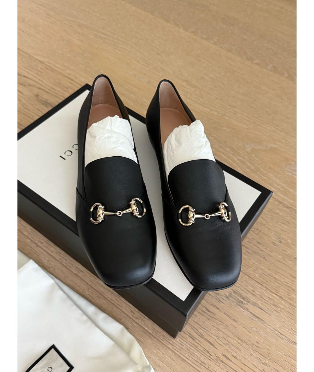 GUCCI Черные кожаные лоферы, фото 2