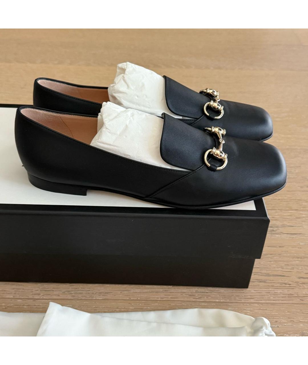 GUCCI Черные кожаные лоферы, фото 4