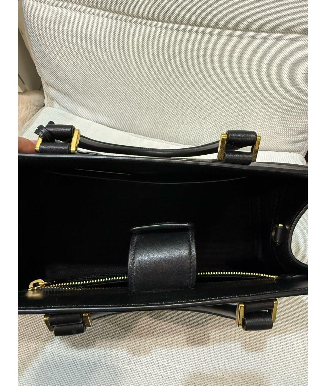 PRADA Черная кожаная сумка тоут, фото 4