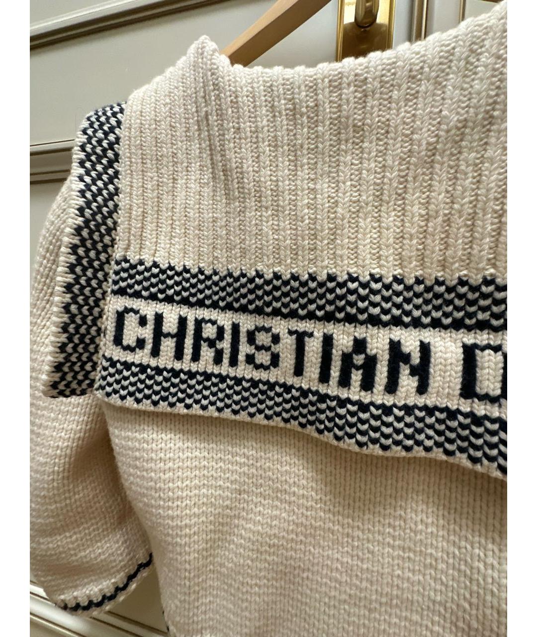 CHRISTIAN DIOR Белый шерстяной кардиган, фото 6