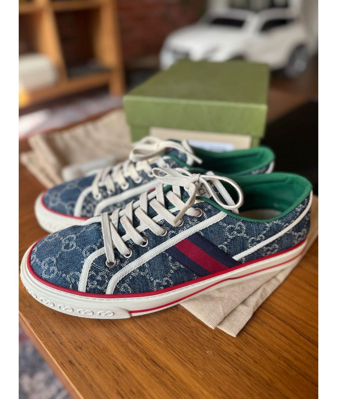 GUCCI Синие текстильные кеды, фото 6