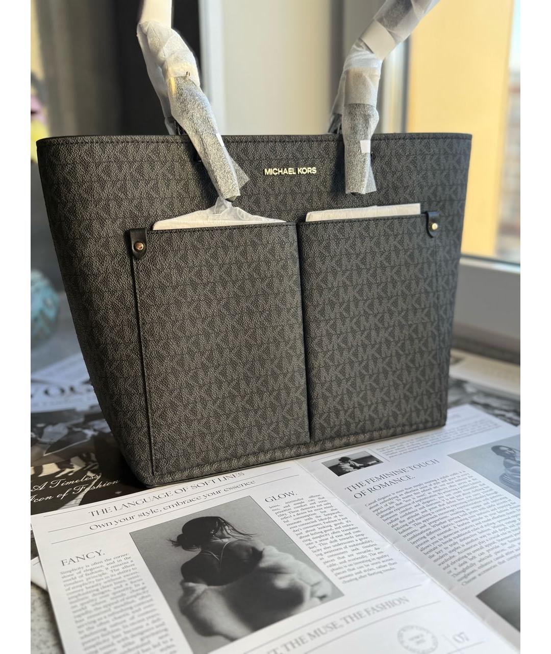 MICHAEL KORS Черная сумка тоут, фото 2