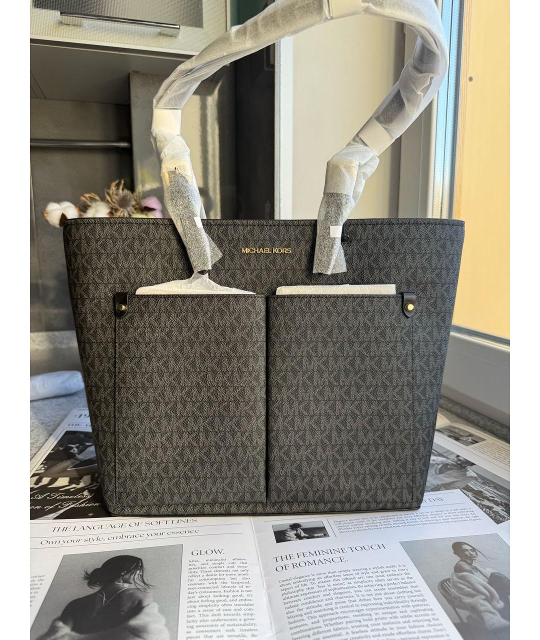 MICHAEL KORS Черная сумка тоут, фото 5
