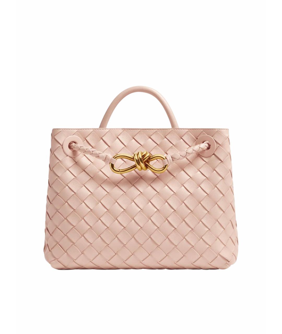 BOTTEGA VENETA Розовая кожаная сумка с короткими ручками, фото 1