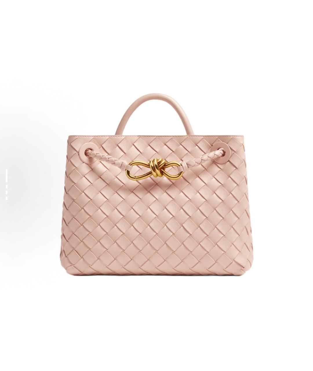 BOTTEGA VENETA Розовая кожаная сумка с короткими ручками, фото 7