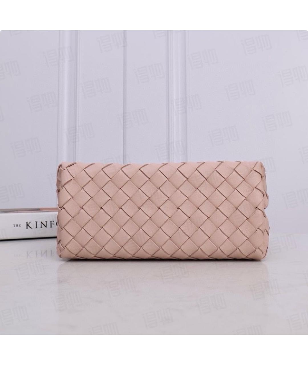 BOTTEGA VENETA Розовая кожаная сумка с короткими ручками, фото 5