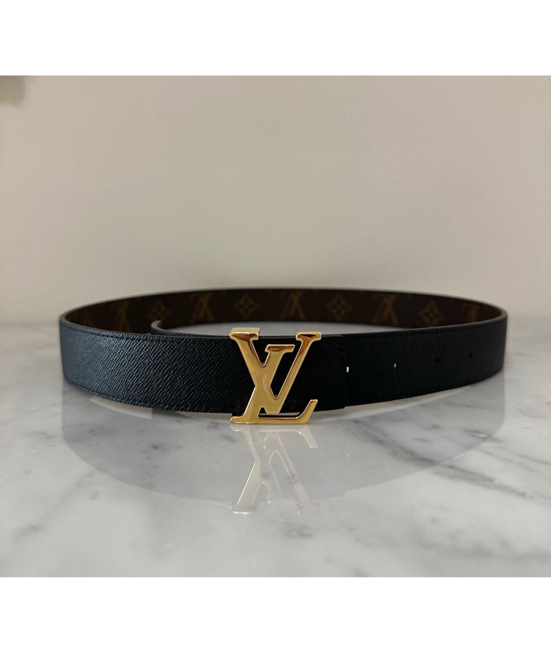 LOUIS VUITTON Черный кожаный ремень, фото 8