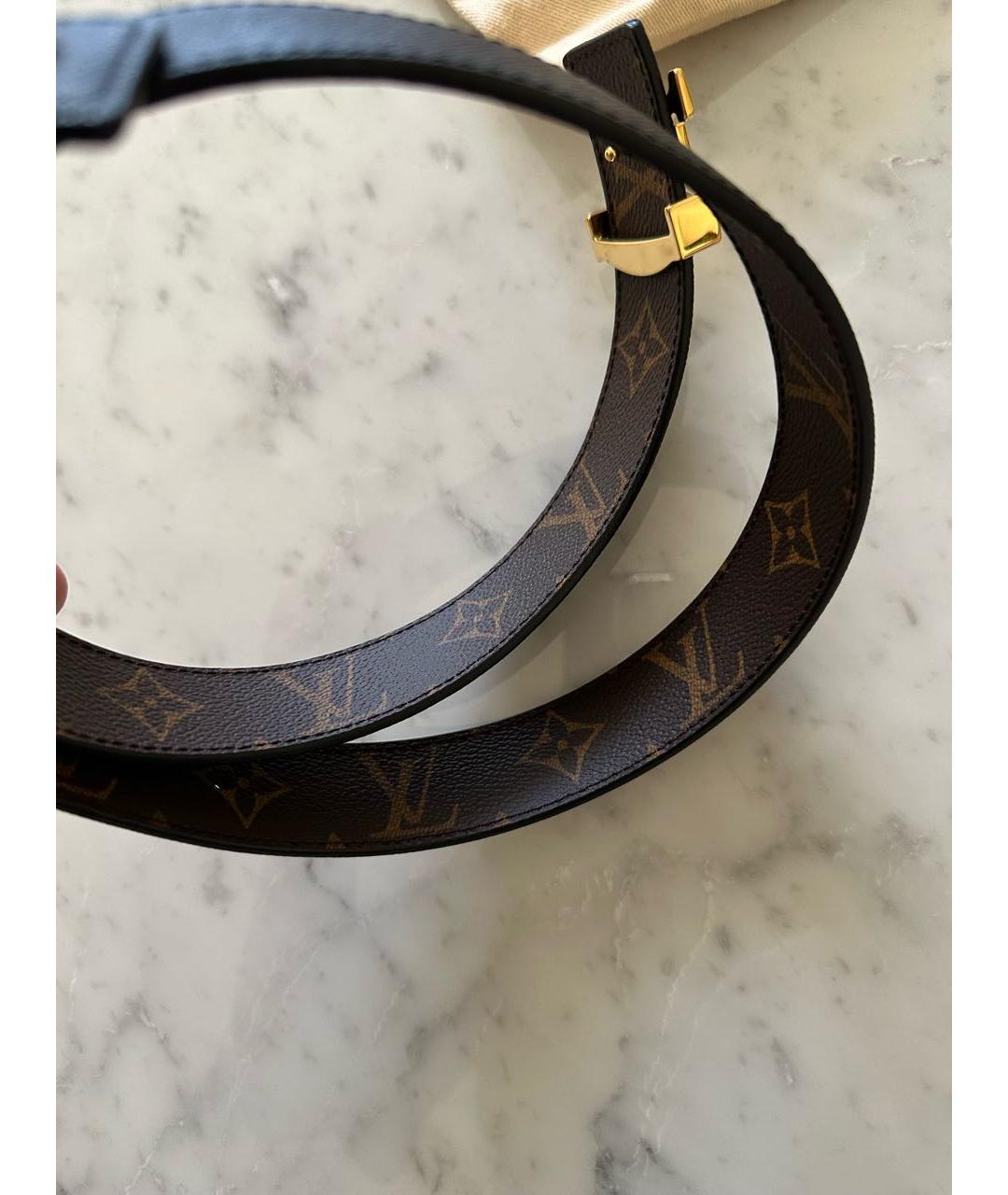 LOUIS VUITTON Черный кожаный ремень, фото 6