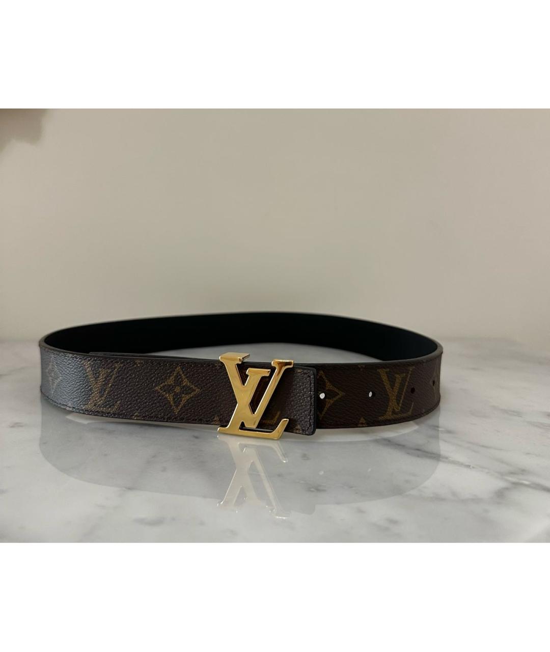 LOUIS VUITTON Черный кожаный ремень, фото 2