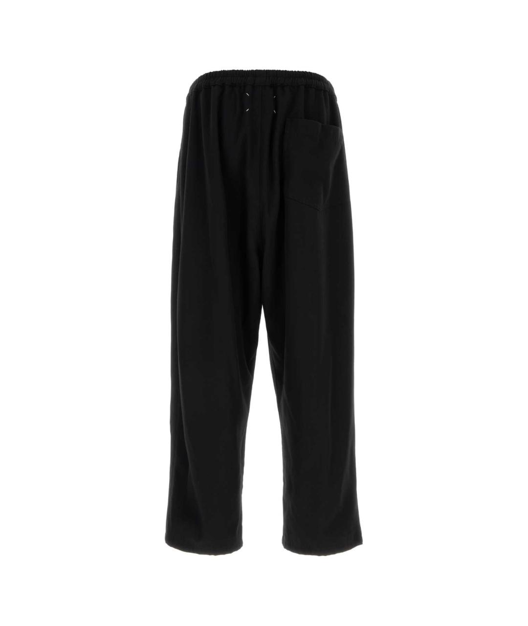 MAISON MARGIELA Черные шерстяные повседневные брюки, фото 2