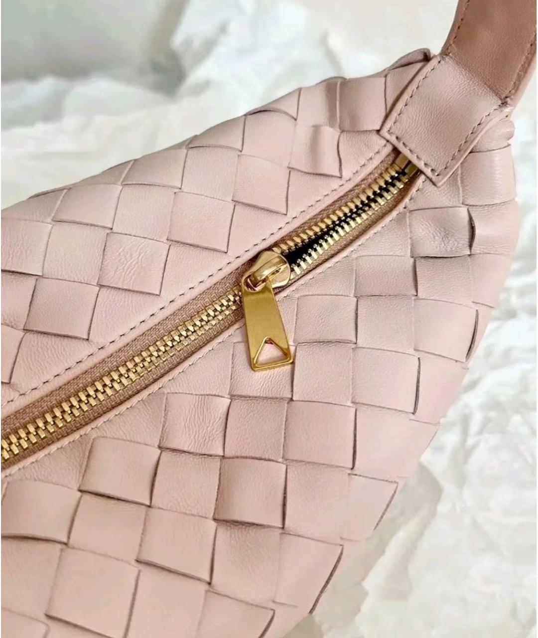 BOTTEGA VENETA Розовая кожаная сумка с короткими ручками, фото 3