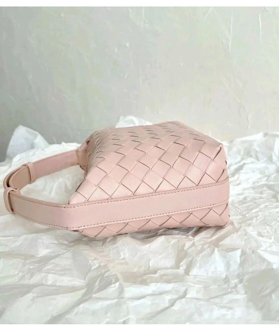 BOTTEGA VENETA Розовая кожаная сумка с короткими ручками, фото 4