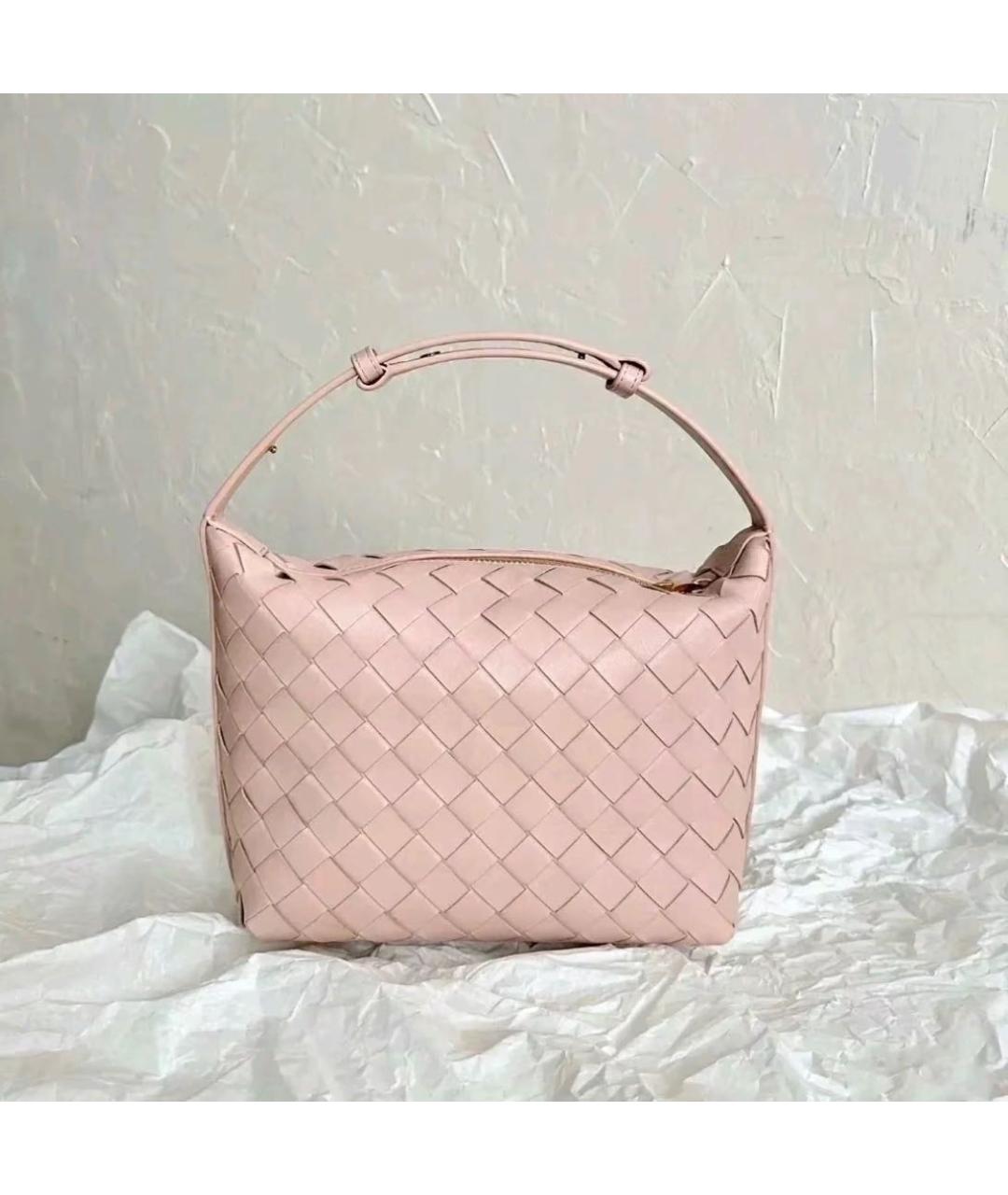 BOTTEGA VENETA Розовая кожаная сумка с короткими ручками, фото 2