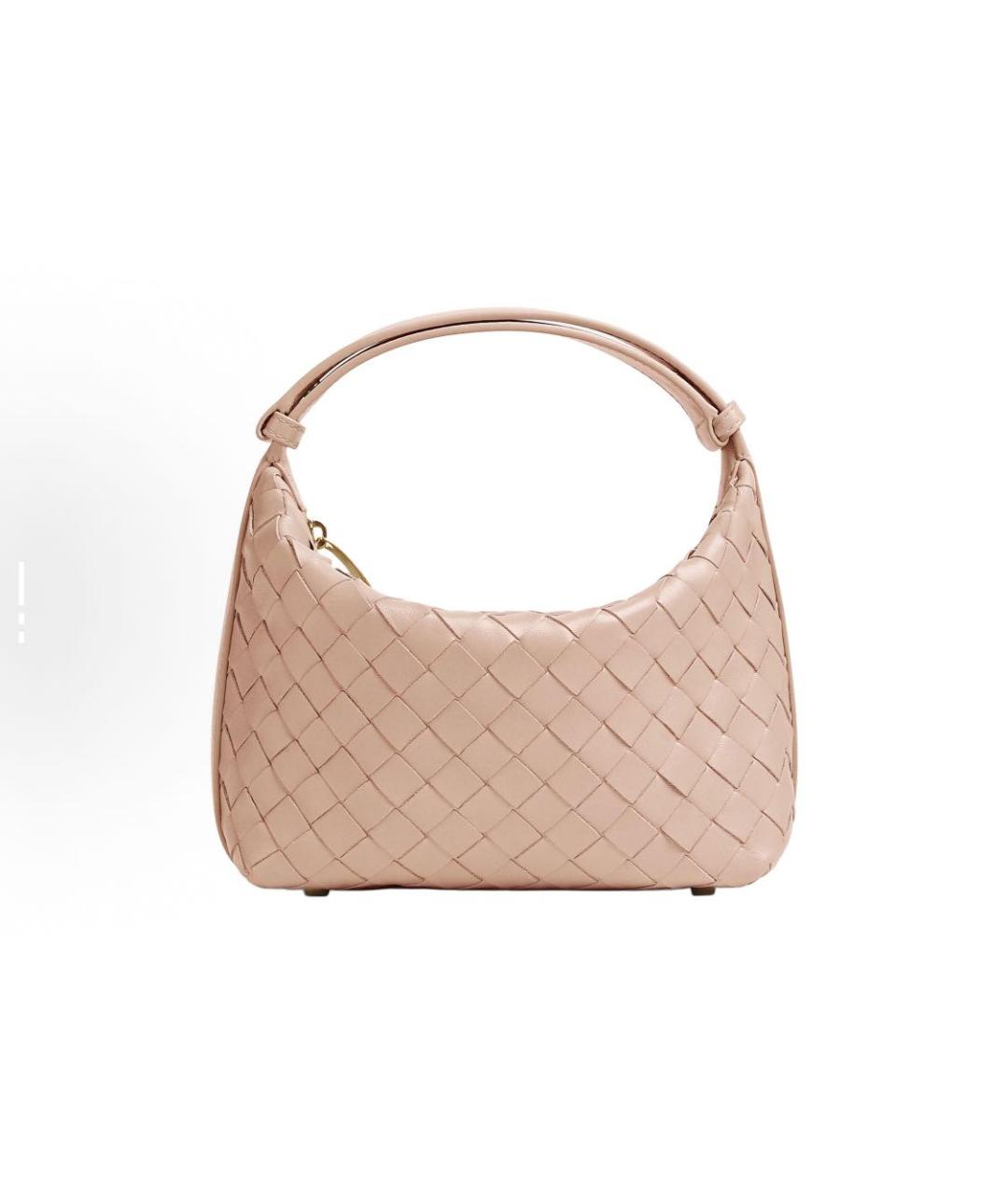 BOTTEGA VENETA Розовая кожаная сумка с короткими ручками, фото 6
