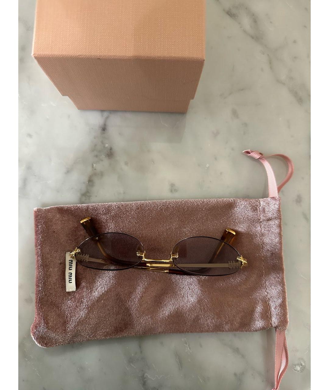 MIU MIU Фиолетовые металлические солнцезащитные очки, фото 4