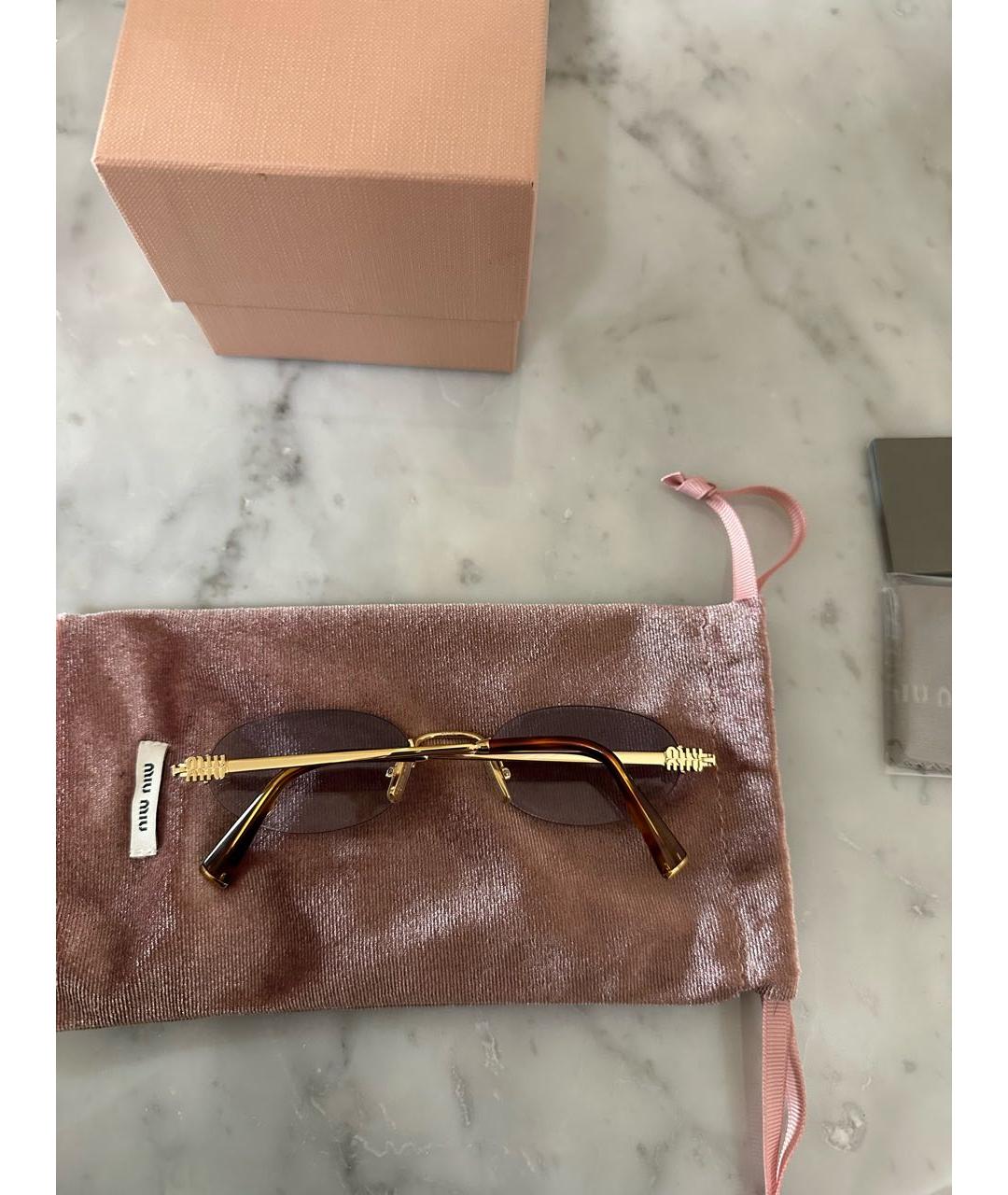 MIU MIU Фиолетовые металлические солнцезащитные очки, фото 3