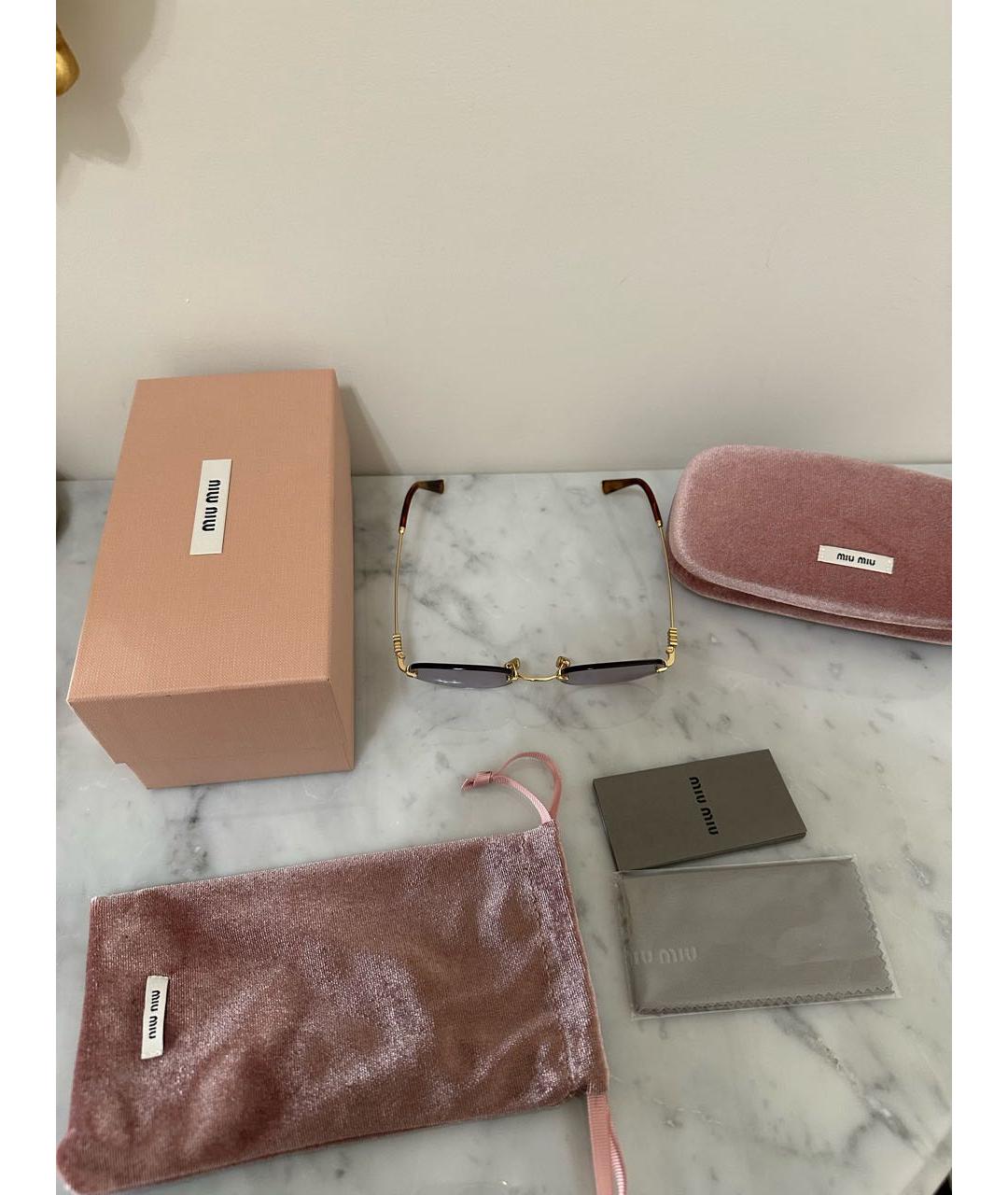 MIU MIU Фиолетовые металлические солнцезащитные очки, фото 2