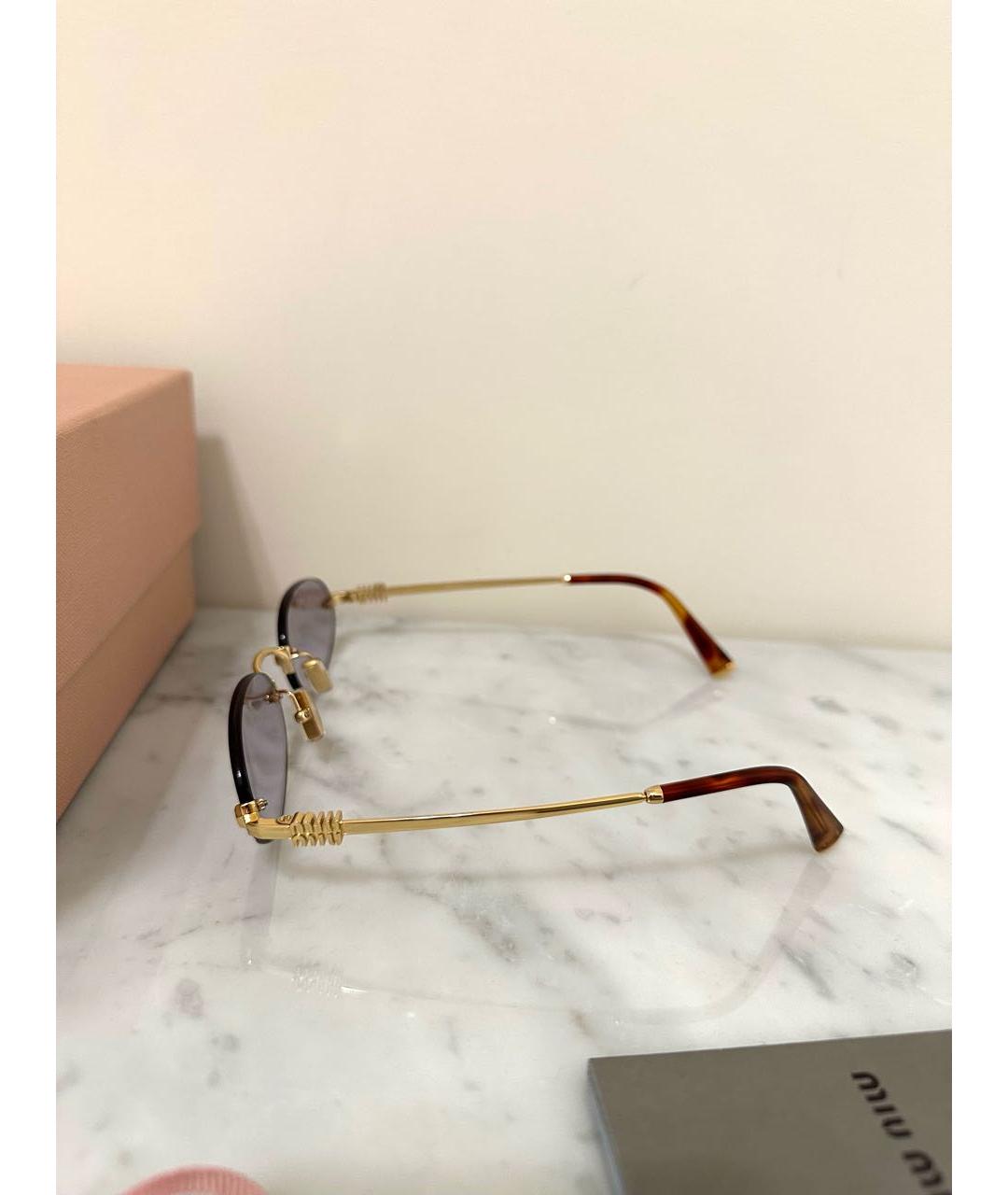 MIU MIU Фиолетовые металлические солнцезащитные очки, фото 6