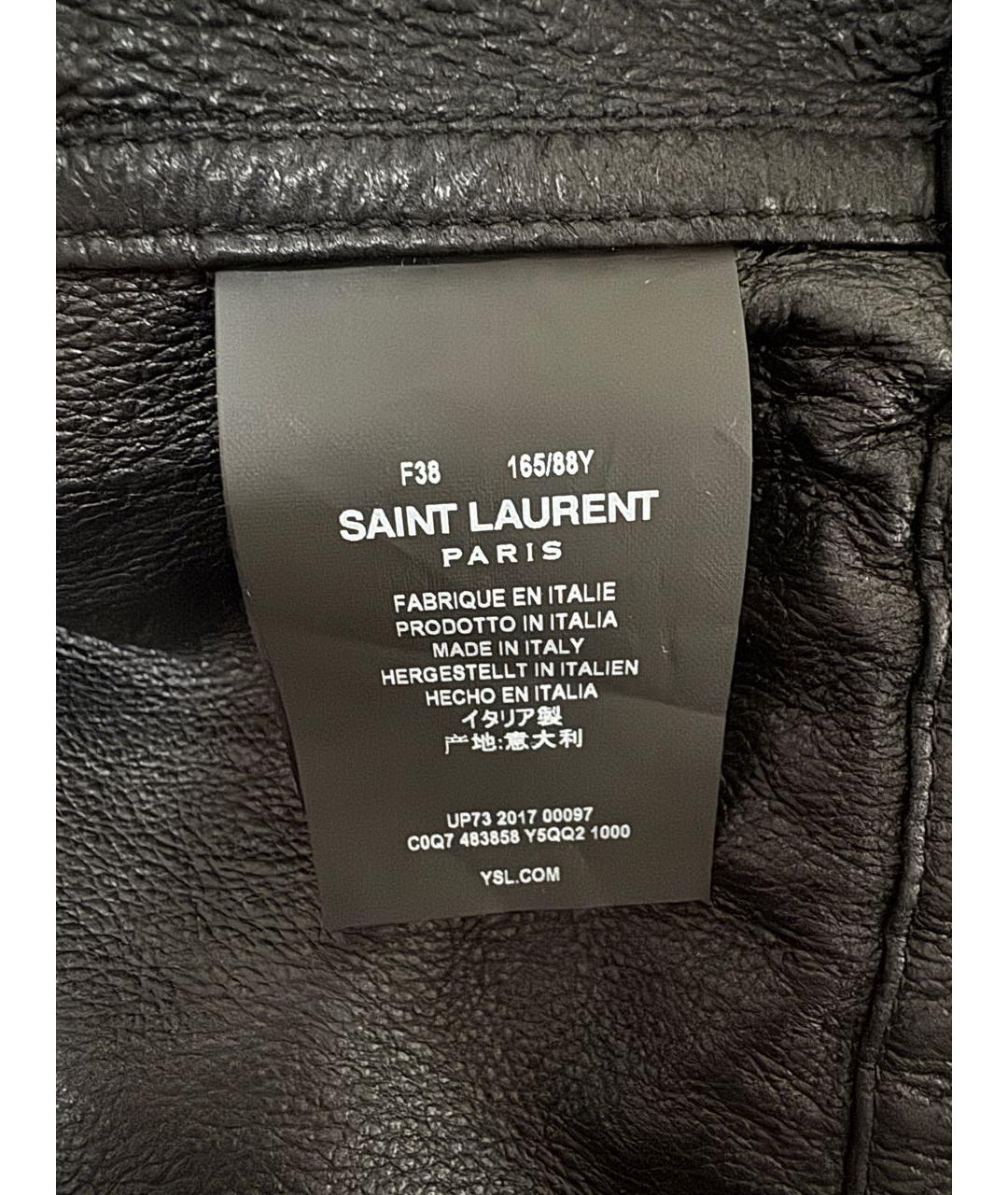 SAINT LAURENT Черная кожаная куртка, фото 5