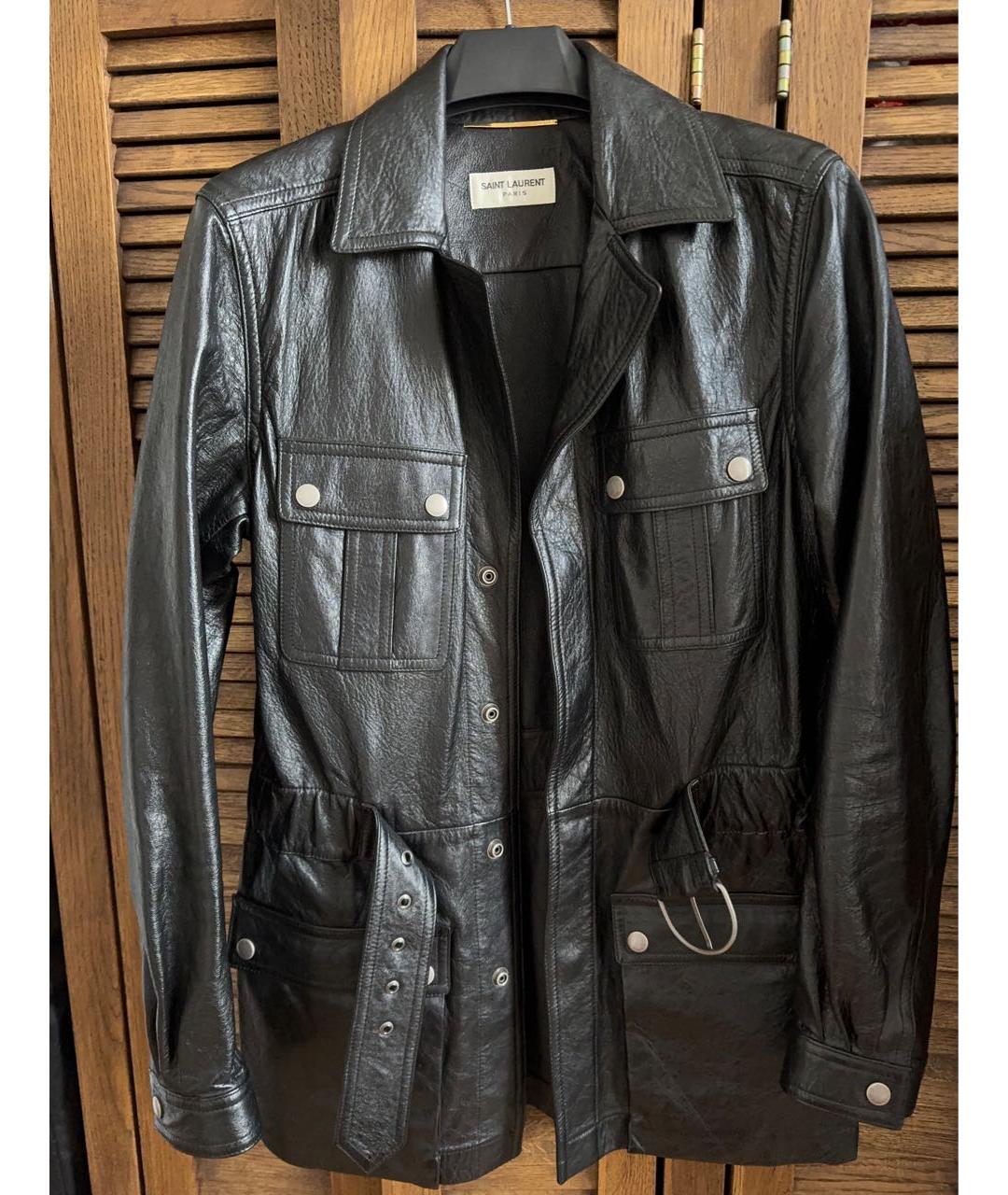 SAINT LAURENT Черная кожаная куртка, фото 6