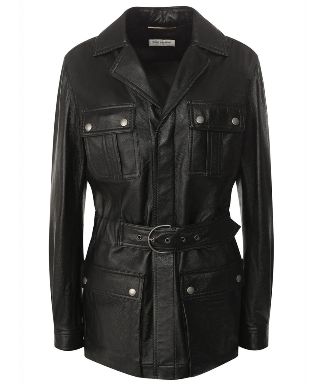 SAINT LAURENT Черная кожаная куртка, фото 1