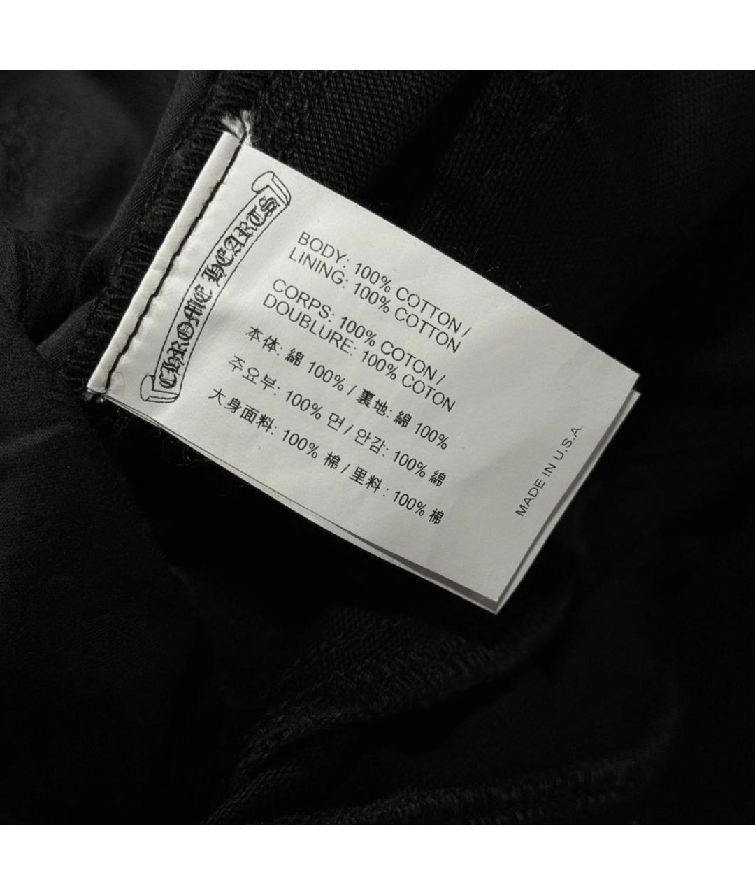 CHROME HEARTS Черные хлопковые прямые джинсы, фото 5