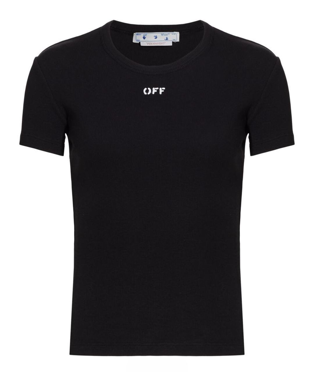 OFF-WHITE Черная хлопковая футболка, фото 1