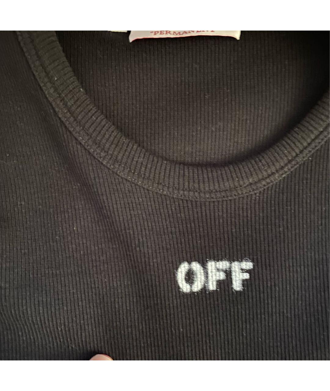 OFF-WHITE Черная хлопковая футболка, фото 4