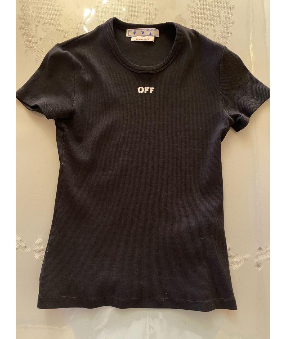 OFF-WHITE Черная хлопковая футболка, фото 5